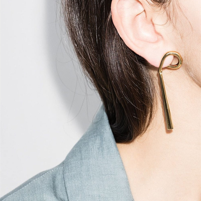 Fashion Jewelry Geometric Earrings New Trend Hot Selling Gold color Drop Earrings For Women Party Gifts - Boho Roe