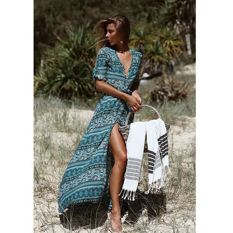 New Boho Style Ladies Elegant Dress Beach Maxi Dress - Boho Roe