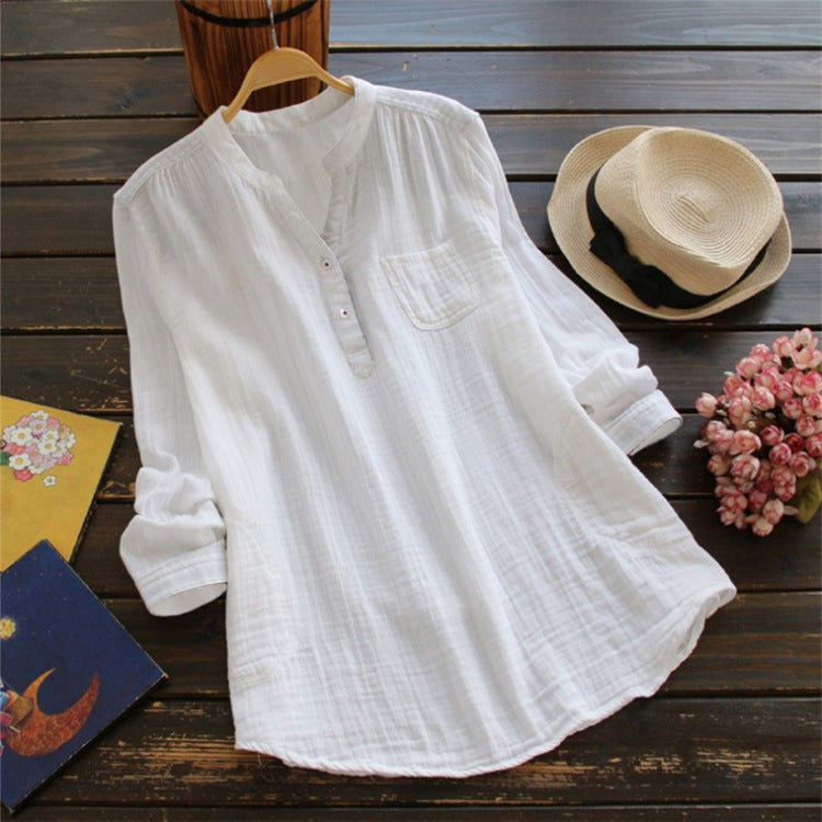 Women's Shirt Fall T-shirt Ladies Cotton Top S-5XL