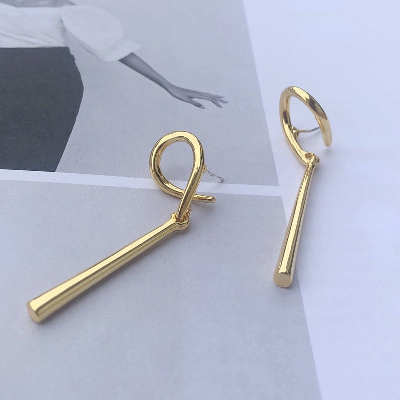 Fashion Jewelry Geometric Earrings New Trend Hot Selling Gold color Drop Earrings For Women Party Gifts - Boho Roe