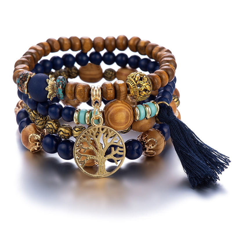 Boho Multilayer Wooden Beaded Bracelet - Boho Roe